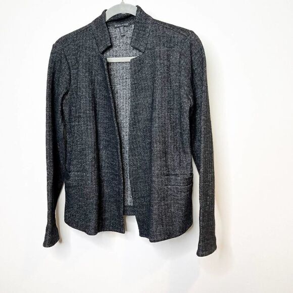 Eileen Fisher Wool Blend Jacket Gray Long Sleeve Collared Open Front Size XS - Picture 1 of 5